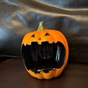 Orange Pumpkin Halloween Decor Candy Dish